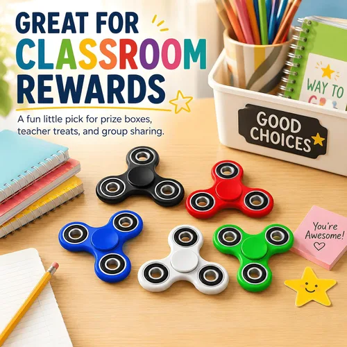 Vista 8 de SCIONE Fidget Spinners - Paquete de 5 juguetes sensoriales para aliviar el estrés para adultos y niños, juguetes para reducir la ansiedad, rellenos