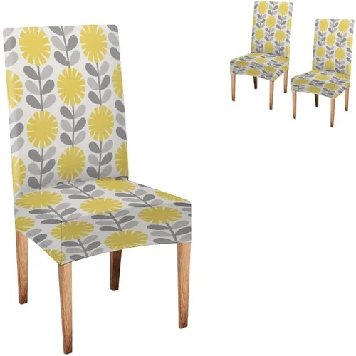 Vista 275 de CAPSCEOLL Christmas Dining Chair Covers,Snowflakes Festive Winter Pattern Stretch Chair Covers for Dining Room Set of 2 Washable Spandex Parson