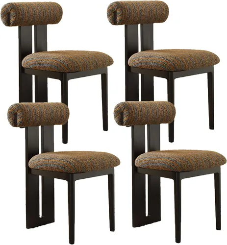 Vista 11 de Juego de sillas de comedor de madera, sillas de comedor tapizadas, silla de cocina con patas de silla de madera maciza, para restaurantes, salas