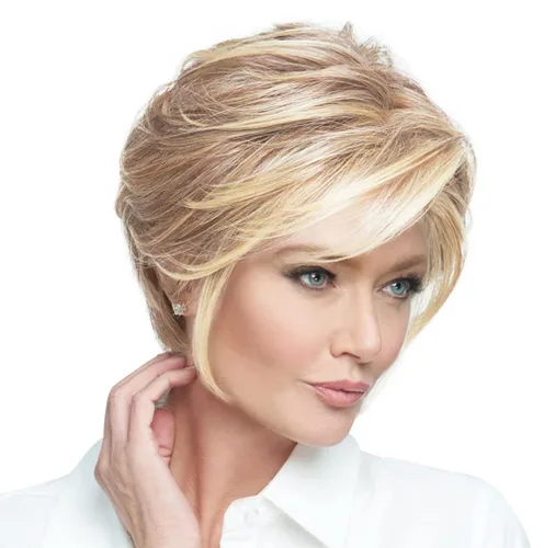 Vista 13 de Raquel Welch Go To Style - Peluca de pelo corto versátil y favorecedora de Hairuwear, gorra media, castaño iluminado por el sol RL10/12