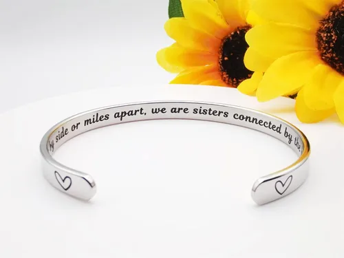 Vista 16 de Pulseras inspiradoras para mujer, joyería de acero inoxidable, con refranes, pulsera motivacional con mensaje oculto, pulseras grabadas para mejor