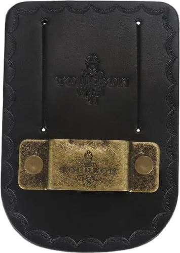 Vista 5 de TOURBON Soporte de cinta métrica de cuero para cinturón (paquete de 2 piezas) (negro)