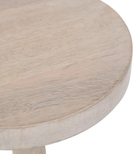 Vista 9 de Kate and Laurel Wegner Coastal Mesa Redonda de Madera para Bebidas, 8 x 23 pulgadas, Blanqueado, Mesa de Pedestal Elegante y Duradera para Usar como