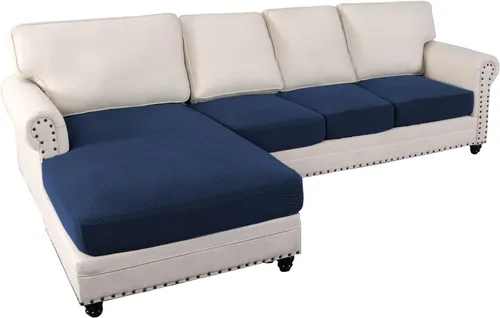 Vista 26 de MIFXIN Fundas para sofá modular, 3 piezas, funda de asiento de sofá de terciopelo elástico en forma de L, funda de cojín separada, protector