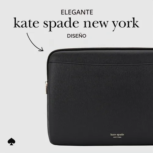 Vista 6 de kate spade new york Saffiano - Funda para laptop con exterior acolchado de Saffiano-Negro