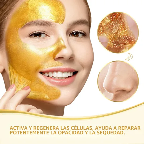 Vista 5 de Máscara eliminadora de puntos negros, máscara desprendible de oro de 24 quilates, máscara facial dorada antienvejecimiento, limpieza profunda