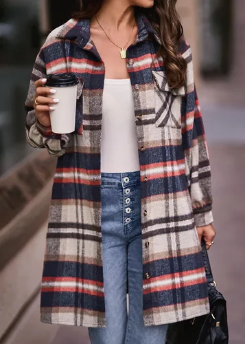 Vista 2 de BTFBM Women's Corduroy Shacket Jacket Shirts Lapel Long Sleeve Oversized 2023 Fall Winter Button Down Shirt Dress Pocket
