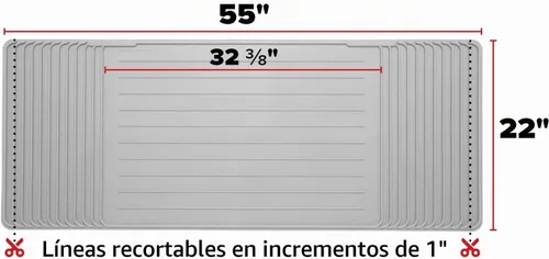 Vista 3 de WeatherTech ClosetMat, tapete de 55 x 22 pulgadas, protección para suelos de armario, recortable, color negro