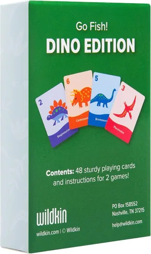 Vista 6 de Wildkin Go Fish! Edición Dino: 48 tarjetas de juego educativas y divertidas para niños
