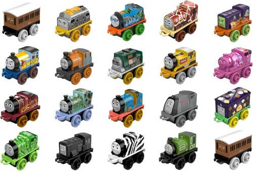 Vista 4 de Thomas & Friends Trenes de juguete MINIS - Paquete de 20 motores de empuje en miniatura y vehículos ferroviarios para juegos de simulación