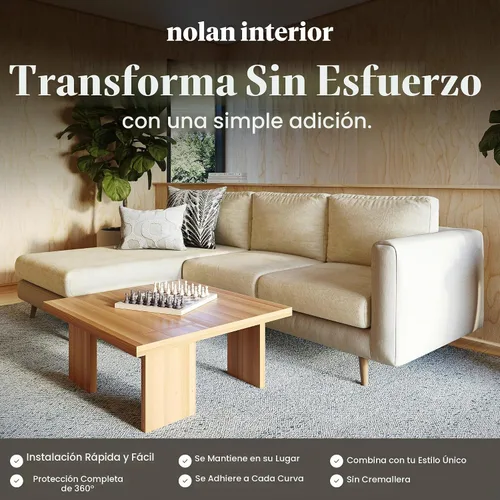 Vista 6 de Nolan Interior Miracle Funda para Sofá - Funda de Cojín de Chaise de Felpa con Tela de Chenilla Ultra-Suave, Elástica y Gruesa - A Prueba