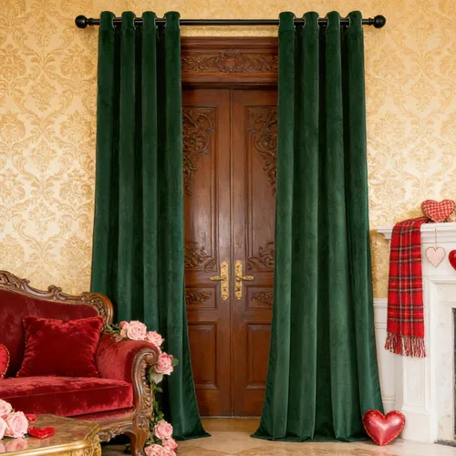 Vista 13 de SNITIE Cortinas de terciopelo de 84 pulgadas de largo con ojales, color verde militar, súper suaves, con aislamiento térmico y reducción de ruido