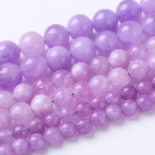 Vista 12 de Cuentas sueltas redondas de gemas naturales cuentas de piedra de energía de cristal para hacer joyas 15" (calcedonia afgana, 6 mm)