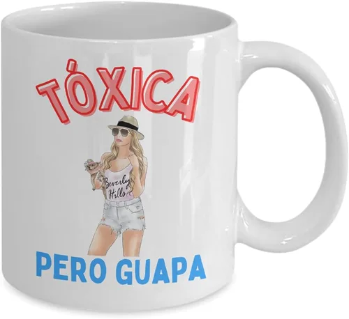 Vista 2 de Toxica pero guapa cumpleaños - Taza de café original