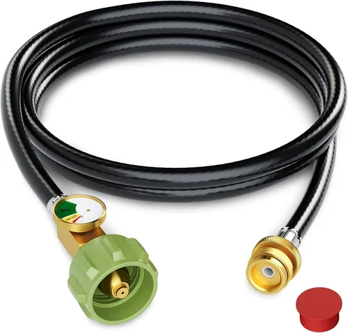Vista 8 de Manguera adaptadora de propano de 4 pies para tanques de 20 libras, convertidor de 20 libras a 1 libra con ajuste QCC1, se adapta a estufa Coleman