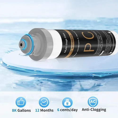 Vista 5 de WINGSOL Cartucho de filtro de repuesto para filtro de agua debajo del fregadero Compatible con: WS-QC-001, WS-QC-001 (F), WS-QC-001 (FY), WS-QC-001