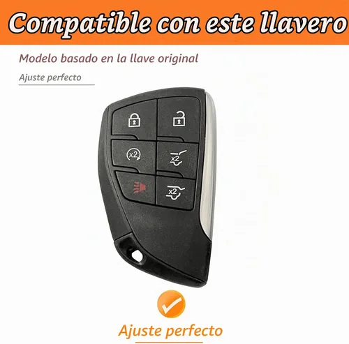 Vista 2 de Compatible para funda de llave de Chevy Silverado - Funda de llave de TPU suave compatible para Chevy Silverado 1500 GMC Sierra 1500 Llave remota
