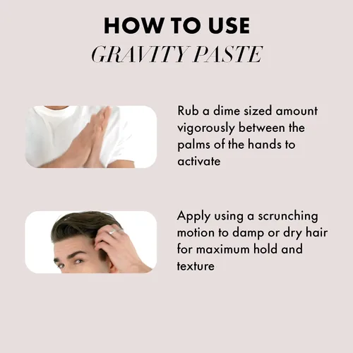 Vista 5 de Hanz de Fuko Gravity Paste - Pasta de peinado de alta calidad para hombre para un alto agarre, acabado de brillo medio, tecnología de súper agarre