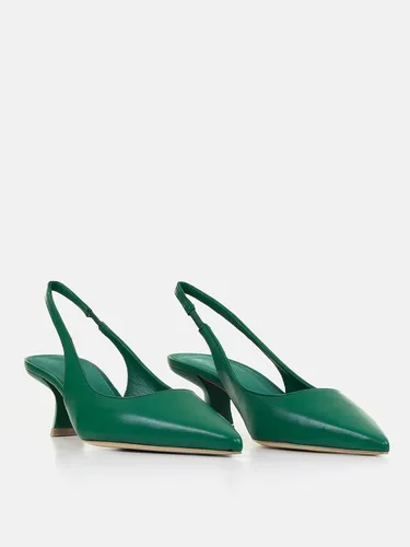 Vista 3 de gihubafuil Zapatos de tacón bajo para mujer, zapatos de tacón cerrado, puntiagudos, zapatos de vestir casuales con espalda descubierta