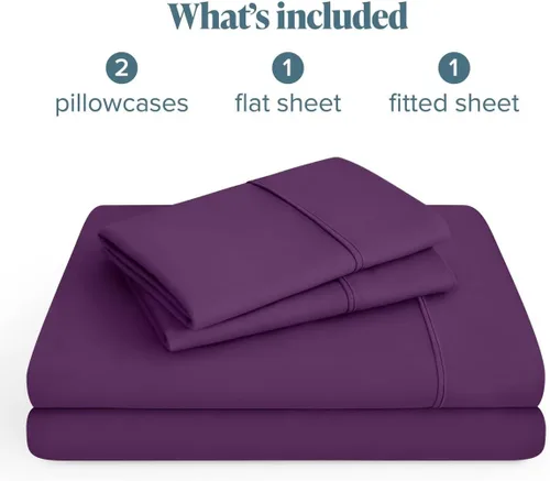 Vista 187 de Bare Home Sheet Set 1800 Ultra-Soft with 2 Pillowcases (Twin XL, Dark Blue)