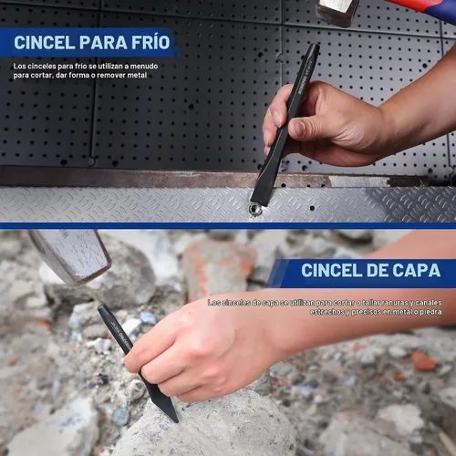 Vista 4 de WORKPRO Juego de 30 piezas de punzón y cincel de alta resistencia con bolsa
