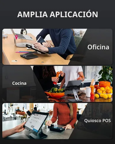Vista 6 de Maxonar Soporte para iPad, soporte para tablet de aleación de aluminio resistente, giratorio de 360°, plegable, soporte de carga de aire para iPad