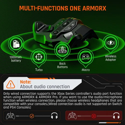 Vista 3 de BIGBIG WON Paletas para Xbox Series XS Controller, ARMOR-X para Xbox Series XSXbox OneSwitchWin, mapeo inalámbrico de accesorios de botón trasero