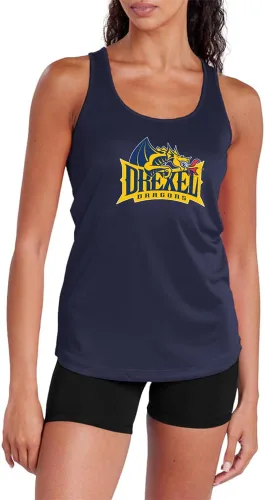 Vista 291 de Camiseta deportiva sin mangas oficial de NCAA Collegiate para mujer, con espalda cruzada, colección con logotipo primario