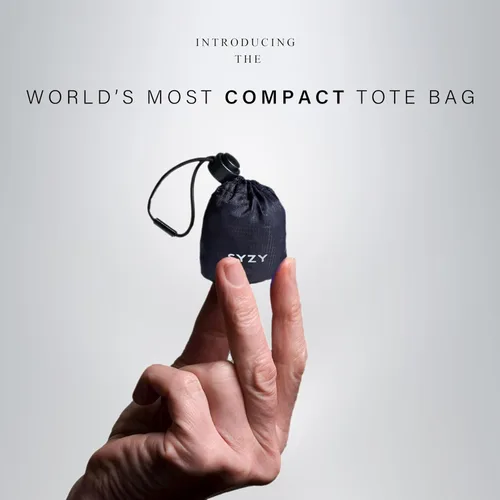Vista 3 de SYZY Bolsa de viaje más compacta del mundo, portátil, para compras, playa, mercado, reutilizable, plegable, rellenable
