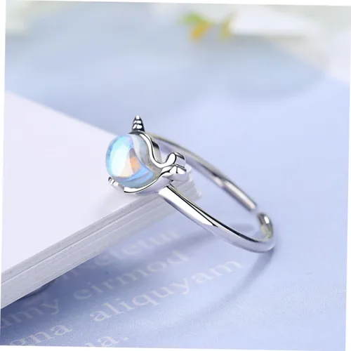Vista 2 de VALICLUD 2pcs Whale Ring Dolphin Ring Cute Finger Rings Metal Ring Animal Open Ring Sea Animal Ring Date Rings