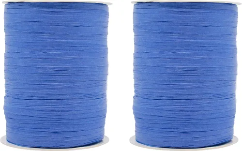 Vista 6 de Paquete de 2 rollos de cinta de rafia de papel de 200 yardas para embalaje y decoración de papel kraft (aguamarina)