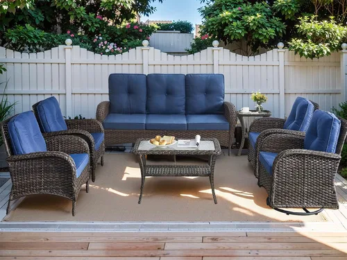 Vista 14 de HUMMUH Juego de 2 sillas de mimbre para exteriores, sillas de comedor con respaldo alto y asiento profundo para jardín, porche, patio trasero