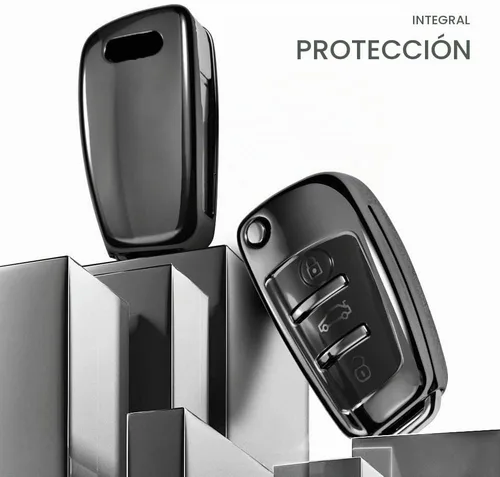 Vista 4 de ELOHEI Funda para llavero Audi, funda de TPU suave de alta calidad, protección completa, compatible con Audi A1 A3 Q3 Q7 R8 A6L TT (negro)