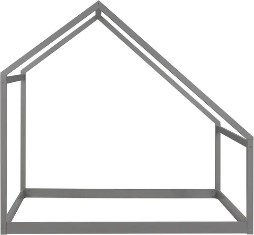 Vista 5 de SOFTSEA Cama de plataforma de casa doble, plataforma baja para cama de suelo, fácil montaje