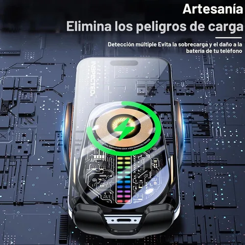 Vista 9 de Soporte para teléfono de automóvil de 15 W, soporte de cargador Negro