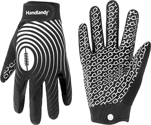 Vista 24 de HANDLANDY Guantes de fútbol para jóvenes, guantes receptores adhesivos para niños, guante de fútbol de súper agarre, mejor regalo para niños y niñas