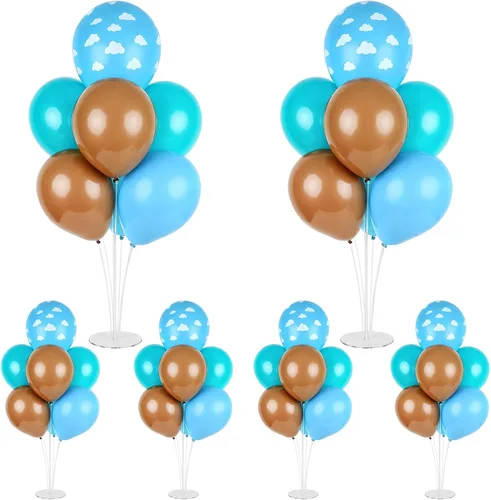 Vista 26 de 12 juegos de kit de soporte para globos de oso para centro de mesa de baby shower de oso bebé para mesas, decoración para fiesta de revelación