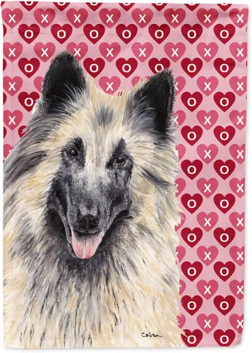 Vista 334 de Caroline's Treasures SS4484GF Bandera de jardín con diseño de bulldog inglés y corazones para el Día de San Valentín, bandera decorativa para patio