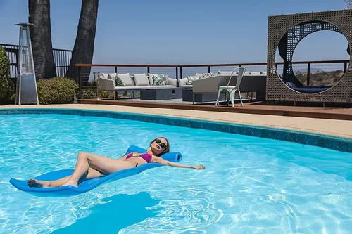 Vista 6 de Cococabana Flotador de espuma de vinilo de 74 pulgadas para piscinas y lagos Azul Pacífico