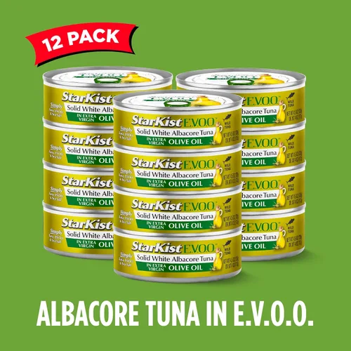 Vista 5 de StarKist E.V.O.O. Atún Blanco Sólido Albacore en Aceite de Oliva Virgen Extra, 4.5 Oz, Paquete de 12