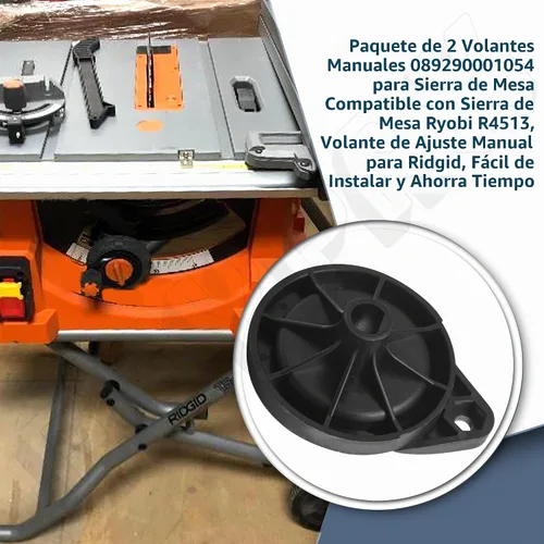 Vista 4 de Paquete de 2 ruedas de mano de sierra de mesa 089290001054 para Ridgid/Ryobi R4513
