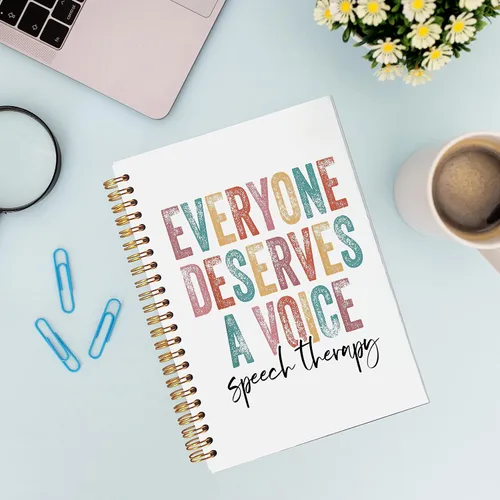 Vista 2 de VNWEK Everyone Merves a Voice Speech Therapy - Cuaderno en espiral de 5.5 x 8.3 pulgadas, cuaderno de espiral de tapa dura con forro colorido
