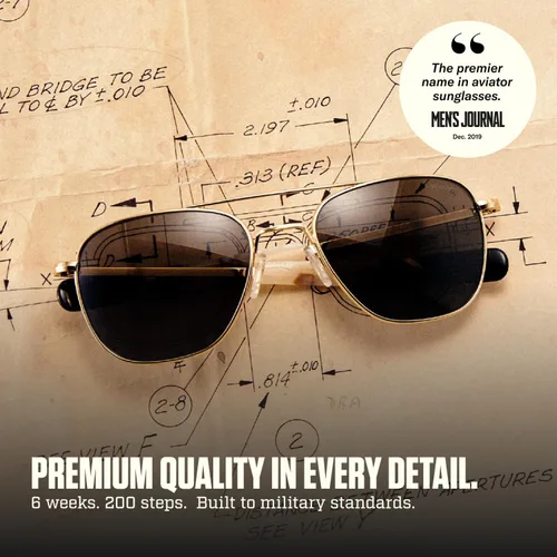 Vista 3 de Randolph Eyewear Aviator Sunglasses for Men & Women – Non-Polarized & Polarized Lenses Bright Chrome UV Protection Sunglasses