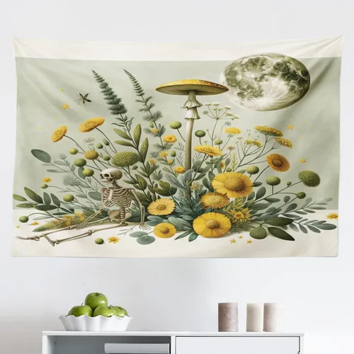 Vista 270 de Ambesonne Tapiz de arte afro, hombre negro fuerte con una corona de trazos impresión de pintura moderna, decoración de tela para colgar en la pared
