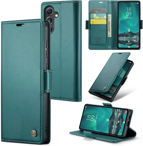 Vista 29 de Funda tipo cartera compatible con Samsung Galaxy S23, de piel sintética, con función atril y tarjetero para Galaxy S23 5G de 6.1 pulgadas (negro)