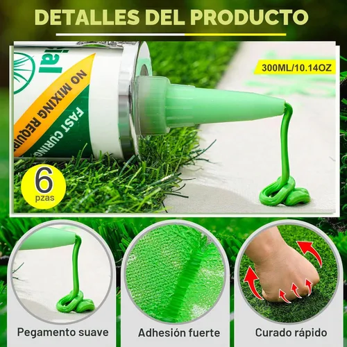 Vista 2 de Threlaco 6 Tubos de Pegamento para Césped Artificial 10 oz, Cinta de Césped Artificial, Concentrado de Pintura para Césped, Pegamento, Adhesivo