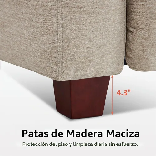 Vista 7 de MCombo Sofá Reclinable de 88.6'', Sofá Reclinable Eléctrico Wall Hugger con Reposacabezas Ajustable, Puertos de Carga USB A y C, Patas de Madera