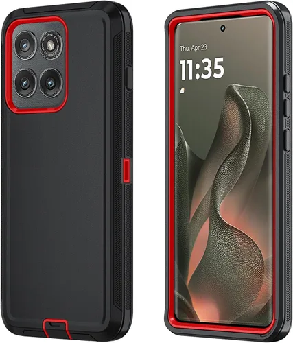 Vista 13 de Qinmay Funda para teléfono Motorola Moto Edge 5G 2026, color negro y gris NegroGris