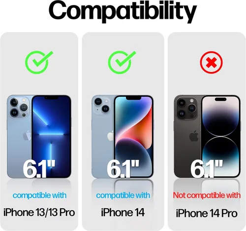 Vista 3 de Power Theory Protector de pantalla de vidrio templado diseñado para iPhone 14, también para iPhone 13/iPhone 13 Pro y iPhone 16e con kit de fácil