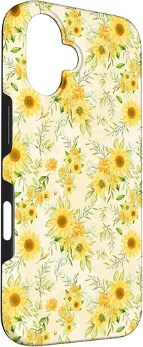 Vista 3 de Cute Sunflower Pattern Yellow Pastel Flower Case for iPhone 16